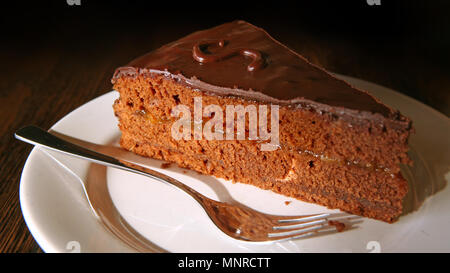 Schokoladenkuchen im Stil der Sachertorte Stockfoto