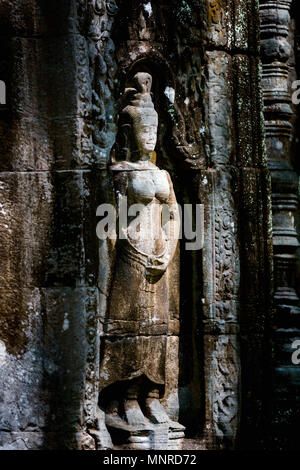 Reliefs in Preah Khan in Angkor archäologische Gebiet in Kambodscha Stockfoto