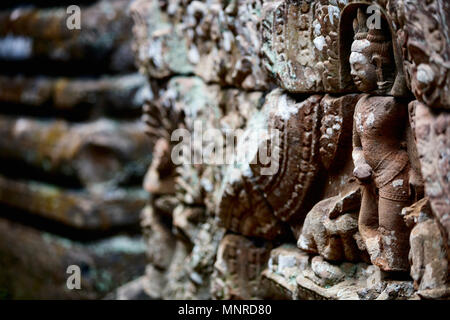 Reliefs in Angkor archäologische Gebiet in Kambodscha Stockfoto