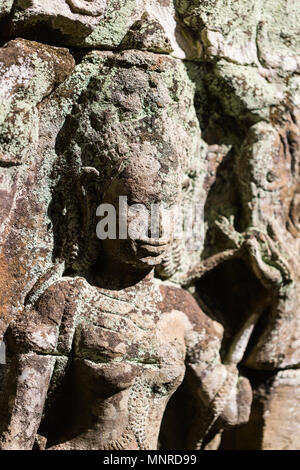 Reliefs in Preah Khan in Angkor Archäologische Stätten in Kambodscha Stockfoto