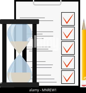 Prüfung und Test. Schule Bildung Fragebogen, Häkchen quiz, Vektor, Abbildung Stock Vektor