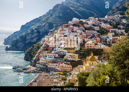 Stadt Positano Amalfiküste in Italien Stockfoto