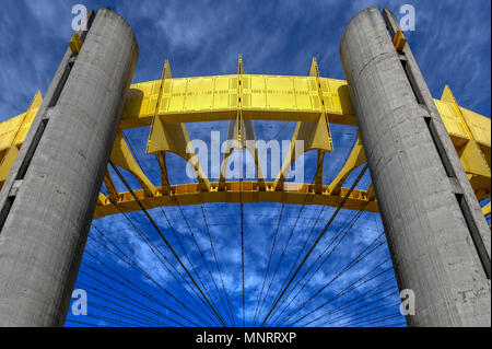 Flushing, New York - Apr 21, 2018: Das Zelt von Morgen im Staat New York Pavilion, fair Pavillon der historischen Welt, Flushing Meadows-Corona Stockfoto