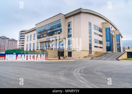 Machatschkala, Dagestan, Russland - 8. März 2018: Gebäude des Museums Russland ist meine Geschichte Stockfoto