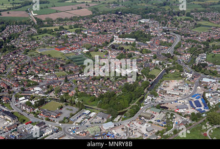 Luftbild von Süden Osten über Brooks Lane von Northwich, Cheshire Stockfoto