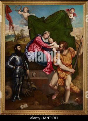 . Italiano: Paris Bordon (Treviso, 1500-Venezia, 1571) Madonna con il Bambino, San Cristoforo e San Giorgio (Pala Manfron), Olio su tela 217 x 164 cm P67 Il dipinto Dopo il Restauro (novembre 2015 - aprile 2016) Sostenuto da Fondazione Credito Bergamasco. 20. Januar 2017. Paris Bordone (1500 - 1570) Beschreibung italienischer Maler Geburtsdatum / Tod vom 5. Juli 1500 vom 29. Januar 1571 Ort der Geburt / Todes Treviso Venedig Arbeitsort Venedig, Italien, Frankreich Authority control: Q 366081 VIAF: 47034626 ISNI: 0000 0000 8343 3901 ULAN: 500018343 LCCN: n 86081102 WGA: BORDONE, Paris WorldCat 960 Paris bo Stockfoto