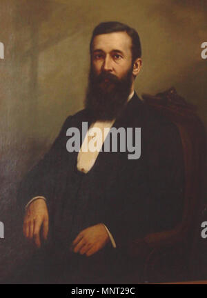 . Englisch: Portrait von Edward Follansbee Noyes, Gouverneur von Ohio, hängt in Zimmer 108 des Ohio Statehouse. Öl auf Leinwand, 40 x 34 cm. . 1874. 934 Edward Follansbee Neinja bei Statehouse Stockfoto