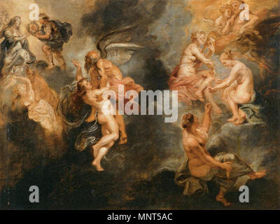 Der Triumph der Wahrheit. Alternative Titel (s): Die drei Parcae spinning das Schicksal von Marie de Medici. Skizzen.[1] ca. 1622-1625. 977 Peter Paul Rubens - Skizzen - WGA 20439 Stockfoto