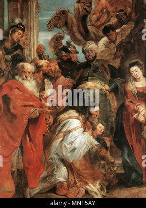 Die Anbetung der Könige (unvollständig) 1624. 977 Peter Paul Rubens - die Anbetung der Könige (Detail) - WGA 20245 Stockfoto