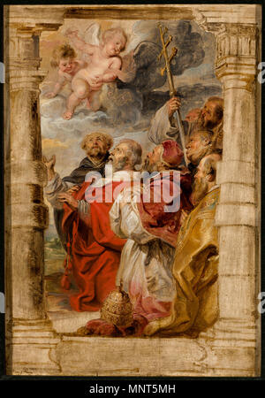 . Die Fürsten der Kirche anzubeten, 26 ¼ × 18 5/16 in. (66,7 × 46,5 cm.). ca. 1626-1627. Peter Paul Rubens (1577 - 1640) Alternative Namen: Rubens, Pierre Paul Rubens, Pieter Paul Rubens, Sir Peter Paul Rubens Beschreibung flämischen Maler, Bildhauer, Zeichner und Grafiker Geburtsdatum / Tod 28. Juni 1577 30. Mai 1640 Ort der Geburt / Todes siegen Antwerpen Standort Antwerpen (1589-1600), Mantua (9. Mai 1600-1608), Spanien (1603), Antwerpen (1608-1640), den Niederlanden (1612), Paris (23. Mai 1623-29. Juni 1623, vom 4. Februar 1625-9 Juni 1625), Calais (November 1626), Paris (De Stockfoto