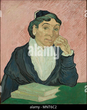 Englisch: Die Frau aus Arles Português: ein arlesiana Français: L'Arlesienne Nederlands: De Vrouw van Arles/De Arlesienne. Porträt der Madame Ginoux. Saint-Rémy, Februar 1890. 1223 Van Gogh - eine Arlesiana Stockfoto