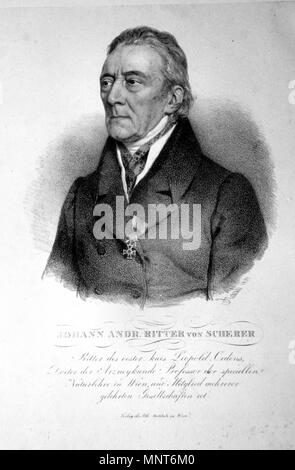 OLYMPUS DIGITALKAMERA. Deutsch: Johann Andreas von Scherer (1755-1844), Arzt, Chemiker, Naturforscher. Lithographie von Andreas Staub, 1831. 1831. Andreas Staub (1806-1839) 723 Johann Andreas Scherer Litho Stockfoto