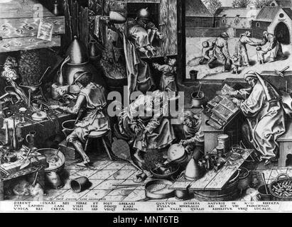 Der Alchemist circa 1558. 983 Philips Galle - Der Alchimist - WGA 8441 Stockfoto