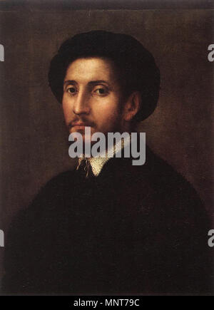 Englisch: Porträt eines Mannes 1530 s. 985 Pier Francesco Foschi Retrato de hombre c1530 Uffizien Stockfoto