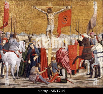 Englisch: Polyptychon des Hl. Augustinus: Kreuzigung circa 1460. 986 Piero della Francesca - Polyptychon des Hl. Augustinus - Kreuzigung - WGA 17461 Stockfoto