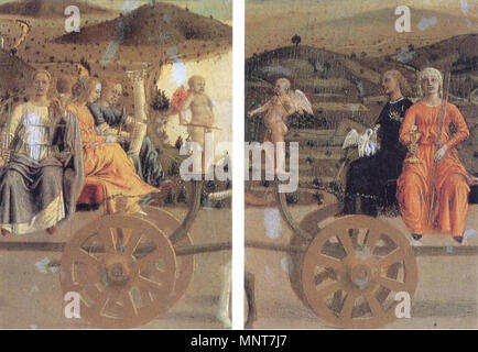 Porträts von Federico da Montefeltro und seine Frau Battista Sforza (Rückseite) zwischen 1465 und 1466. 986 Piero della Francesca - Ritratti dei Duchi di Urbino Federico da Montefeltro e Battista Sforza - Detail-04 Stockfoto