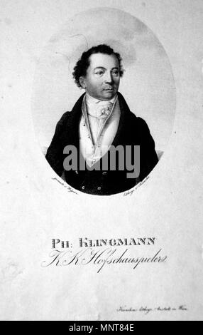 OLYMPUS DIGITALKAMERA. Deutsch: Johann Philipp Klingmann (1762-1824) deutscher Dept. Lithographie von Adolph Friedrich Kunike, Ca. 1820. ca. 1820. Adolph Friedrich Kunike (1777-1838) 727 Johann Philipp Klingmann Litho Stockfoto