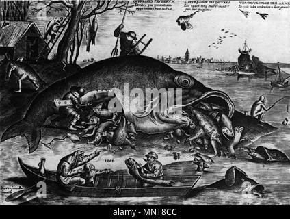 Große Fische fressen Kleine Fische ca. 1556. 989 Pieter Bruegel der Ältere - grosse Fische fressen Kleine Fische - WGA 3537 Stockfoto