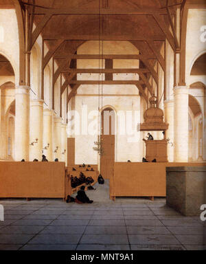 Innenansicht der Kirche von St Odulphus in Assendelft, Detail vom 2. Oktober 1649. 993 Pieter Jansz. Saenredam - Innenraum der Kirche St. Odulphus, Assendelft (Detail) - WGA20620 Stockfoto