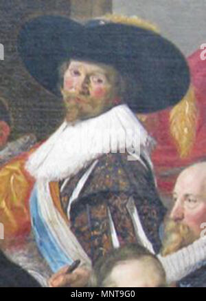 Das Festmahl der Offiziere des St Adrian Miliz Unternehmen in 1627. Englisch: Pieter Rampe, Detail der Offiziere der St. Adrian Civic Guard, 1627, Haarlem Dieses Objekt ist in RKDimages indiziert, Datenbank der Niederländischen Institut für Kunstgeschichte, unter der Referenz 11012. Čeština | Deutsch | Français | македонски | Nederlands | +/-. 1627. 993 Pieter Rampe - Details der St. Adrian civic Guard von Haarlem 1627 von Frans Hals Stockfoto