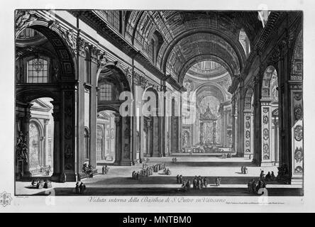 Italiano: Veduta interna della Basilica di S. Pietro in Vaticano 1748-1774. 1001 Piranesi -16008 Stockfoto