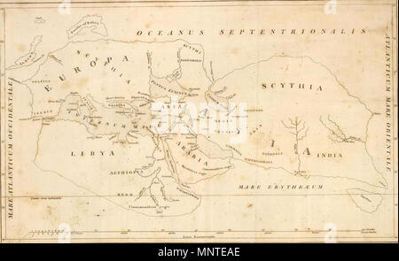 . Deutsch: Karte der Welt nach Strabo (1814). Bye, J., Stecher. 1814. James Playfair (1738-1819) Alternative Namen Playfair, Principal; Principal Playfair, St. Andrews Beschreibung britischen akademischen Datum der Geburt / Tod 1738 1819 Behörde: Q 14500320 VIAF: 67993865 1010 Playfair, Principal. Karte der Welt nach Strabo. 1814 B Stockfoto