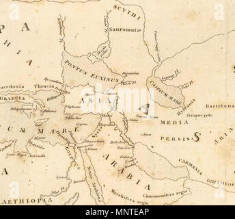 . Deutsch: Karte der Welt nach Strabo (1814). Bye, J., Stecher. 1814. James Playfair (1738-1819) Alternative Namen Playfair, Principal; Principal Playfair, St. Andrews Beschreibung britischen akademischen Datum der Geburt / Tod 1738 1819 Behörde: Q 14500320 VIAF: 67993865 1010 Playfair, Principal. Karte der Welt nach Strabo. 1814 C Stockfoto