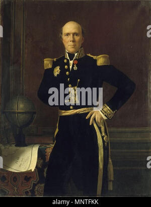 . Français: Portrait de l'amiral Charles Baudin (1784-1854) en Grand uniforme. Portrait à Mi-Korps, debout et de Gesicht, en Grande tenue d'amiral. Le Visage a été retouché par Horace Vernet (1789-1863). Tableau réalisé après 1838, Auto-la-carte-fait Référence" à la prise de Vera-Cruz au Mexique. . Zwischen 1838-1863 und. 1015 Portrait de l'amiral Charles Baudin en Grand uniforme Stockfoto