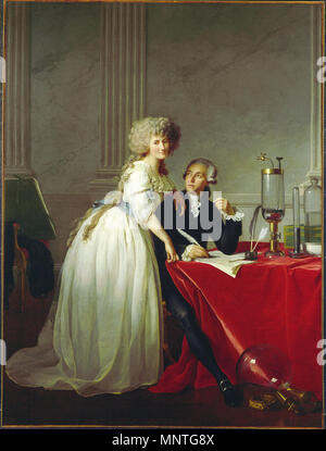 Portrait von Antoine-Laurent Lavoisier und seine Frau. Englisch: Portrait von Monsieur de Lavoisier und seine Frau, Chemiker Marie-Anne Pierrette Paulze Français: Portrait de Monsieur de Lavoisier et sa femme. 1788. 1018 Portrait von Antoine-Laurent Lavoisier und seine Frau Stockfoto