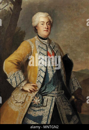 . Englisch: Porträt von König August III. von Polen, Friedrich August II. von Sachsen (1696-1763) Polski: Portret króla Augusta III. 18. 1020 Porträt von König August III. von Polen Stockfoto