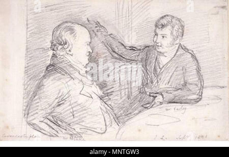 . Englisch: Porträt von William Blake im Gespräch mit der Astrologe John Varley (Rechts), von John linnell. 12 Juni 2013, 06:59:50. John linnell (1792 - 1882) Beschreibung der Britischen Landschaft Maler und Graveur Geburtsdatum / Tod 16. Juni 1792 vom 21. Januar 1882 Ort der Geburt / Todes London Redhill (Surrey) Standort London Authority control: Q 250732 VIAF: 66740555 ISNI: 0000 0000 6663 6723 ULAN: 500009669 50050808 LCCN: n NLA: 35307442 WorldCat 1020 Portrait von Herrn Blake im Gespräch mit der Astrologe John Varley (Rechts), von John linnell Stockfoto