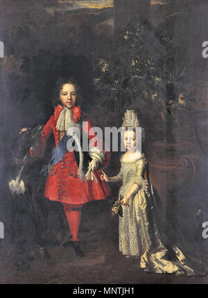 . Englisch: Porträt des Prinzen James Francis Edward Stuart und Princess Louisa Maria Theresia. von 1690 bis 1699. 1028 Prinz James Francis Edward Stuart und Princess Louisa Maria Theresia 1690-99 Stockfoto