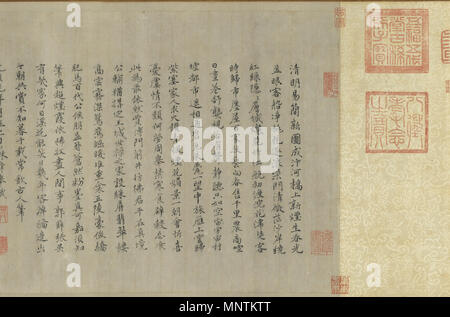 Qingming in Kürze 清明易簡圖. Dieser zeigt einen Abschnitt der Qingming in Kürze. Ming-dynastie (1368 - 1644). 1034 Qingming in Kürze 16. Stockfoto