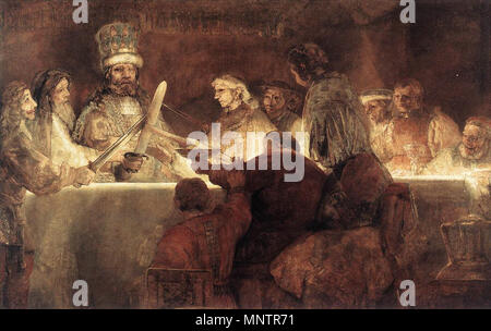 Die Verschwörung der Bataver unter Claudius Civilis zwischen 1661 und 1662. 1050 Rembrandt - Die Verschwörung des Bataves-WGA 19235 Stockfoto