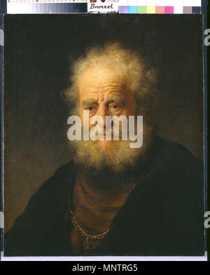 . Englisch: Studie eines alten Mannes mit einer goldenen Kette. 1632. Rembrandt 1051 Rembrandt Studie eines alten Mannes mit einer goldenen Kette Stockfoto