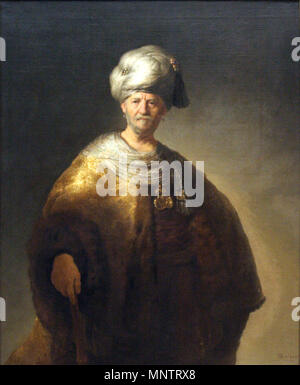 Der Mensch in der Orientalischen kostüm 1632. 1049 Rembrandt - Mann im Orientalischen kostüm Stockfoto