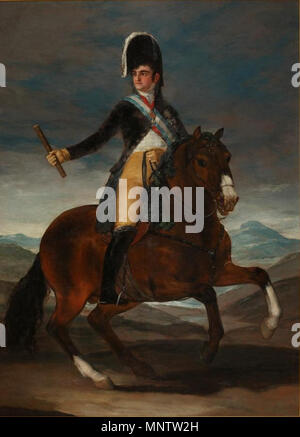 Ecuestre Retrato de Fernando VII. Español: Retrato ecuestre del Rey Fernando VII de España (1784-1833), Que fue hijo del Rey Carlos IV. de España. . 1808. 1058 Retrato Ecuestre de Fernando VII. Stockfoto