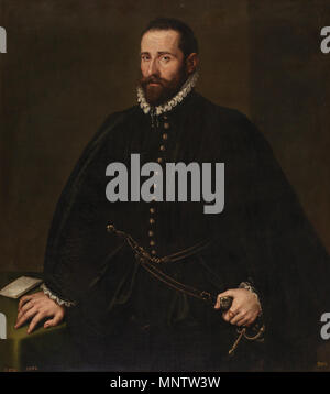 P 00405 Español: Retrato de Caballero 16. Jahrhundert. 1055 Retrato de Caballero, por Tintoretto Stockfoto