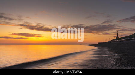 Aberystwyth South Beach Sonnenuntergang Stockfoto