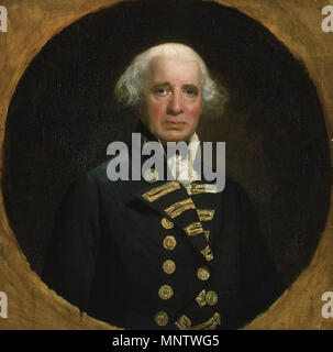 . Porträt der britischen Admiral Richard Howe (1726-1799) 1060 Richard Howe, 1. Earl Howe - Project Gutenberg eText 18314 Stockfoto