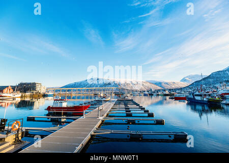 Schöne Stadt Tromsö in Nordnorwegen Stockfoto