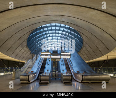 Der Canary Wharf U-Bahnstation, Canary Wharf, London, England, Großbritannien Stockfoto