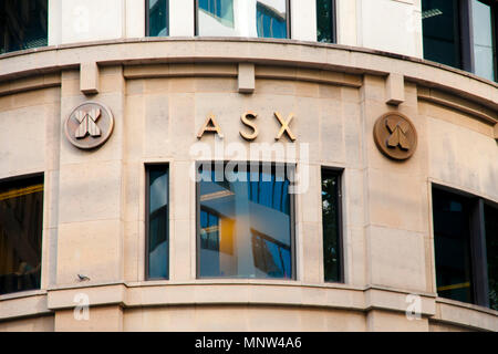 SYDNEY, AUSTRALIEN - 6. April 2018: Finanzielle Hauptsitz Australian Securities Exchange (ASX) Gebäude Stockfoto