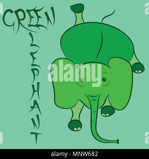 Elefant grün Vector Illustration Stock Vektor