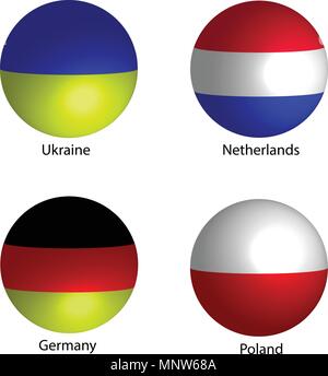 Flaggen von Ländern Vector Illustration Stock Vektor