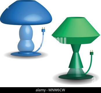 Schlafzimmer nacht Licht Vector 3d-Darstellung Stock Vektor