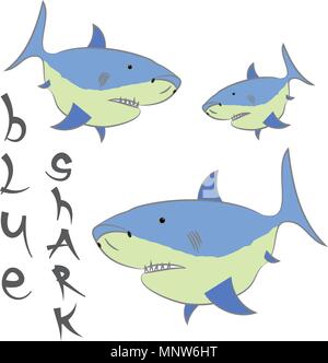 Shark blue Vector poster Abbildung Stock Vektor