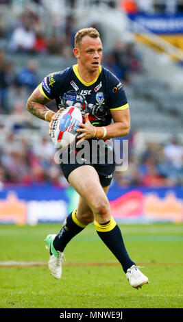 St James Park, Newcastle, UK. 19 Mai, 2018. Dacia magische Wochenende im Rugby League; Wigan Warriors versus Warrington Wölfe; Kevin Brown von Warrington Wölfe auf den Angriff der Credit: Aktion plus Sport/Alamy leben Nachrichten Stockfoto