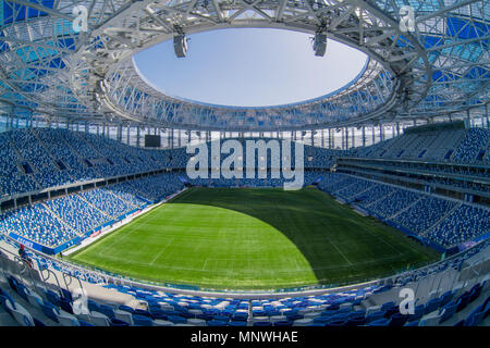 Moskau. 16 Apr, 2018. Bild auf April 16, 2018 zeigt die Innenansicht des Nischni Nowgorod Stadion die Gastgeber des 2018 World Cup in Volgogard, Russland entspricht. Quelle: FIFA-LOC/Xinhua/Alamy leben Nachrichten Stockfoto