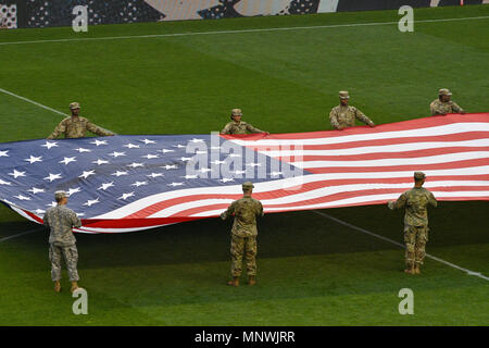 Chester, Pennsylvania, USA. 19 Mai, 2018. Militärische Ehrengarde Öffnen der Übereinstimmung zwischen der Union und Real Salt Lake bei Talen Energie Stadion in Chester Pa Credit: Ricky Fitchett/ZUMA Draht/Alamy leben Nachrichten Stockfoto